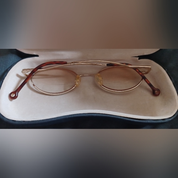 Unisex Gold Round rim tortoise glasses RX - Picture 2 of 2